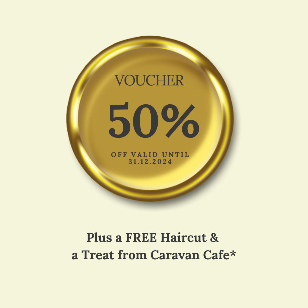 Fiber Luxe Salon Inaugural offer voucher to get 50% discount+FREE Haircut+a Treat from Caravan Cafe